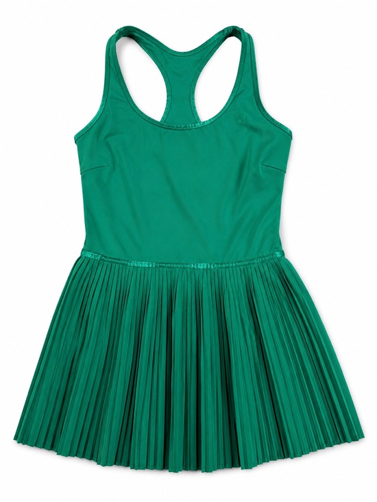 lululemon athletica Dresses & Skirts - Lululemon Scoop-Neck Pleated Linerless Tennis‎ Dress Green Size 4